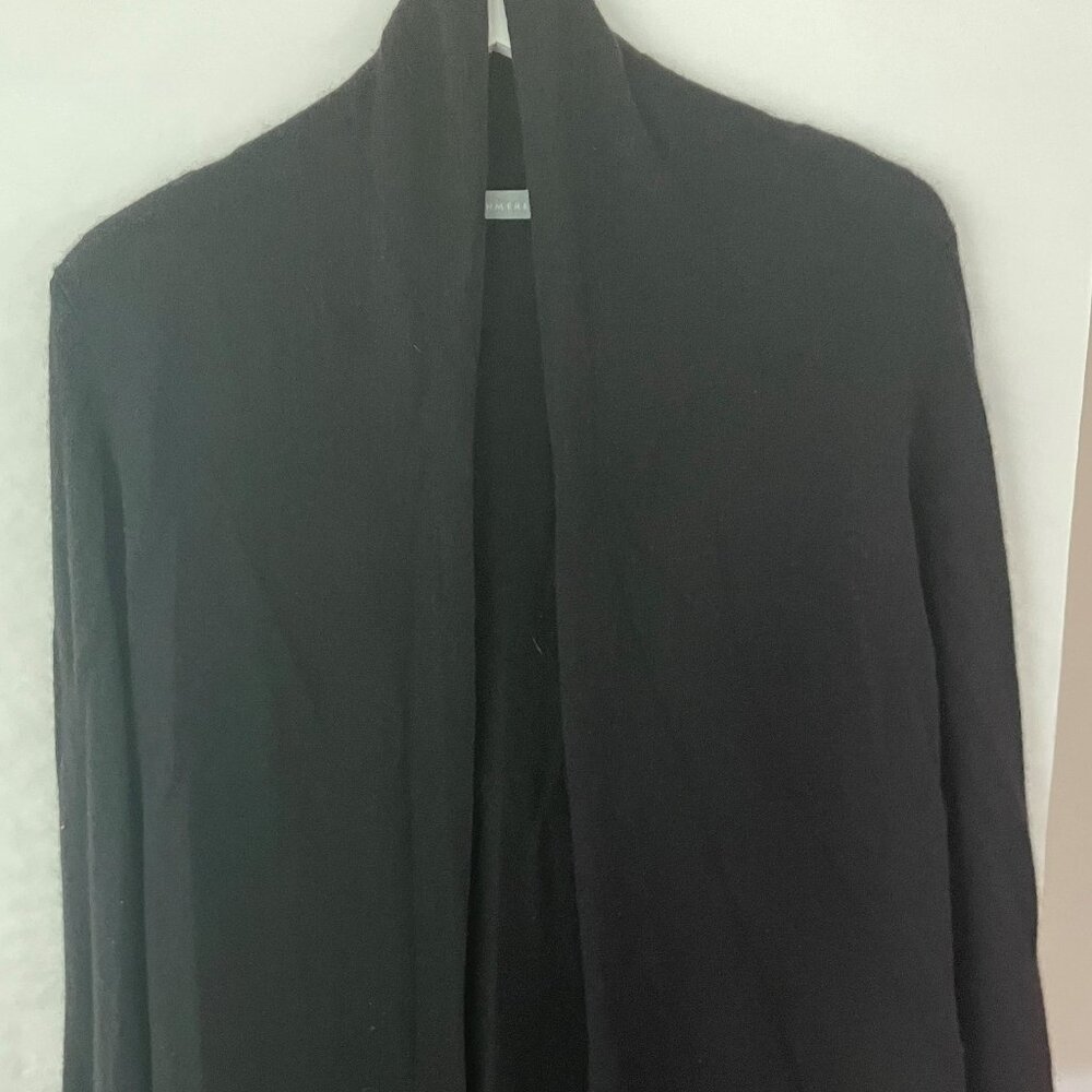 Black and Gray Cashmere Open Cardigan Sweaters